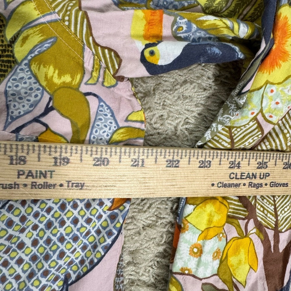 J. McLaughlin Tropical Toucan Long Sleeve Button Up Shirt Sz M Stretch Coastal - Picture 8 of 9